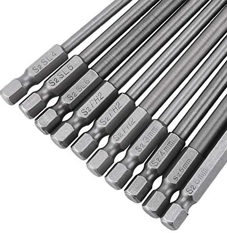 Magnetische Schrauben Dreher Bits, 10 Stück 1 oder 4 Zoll Hex Shank 100mm Lange Schrauben Dreher Bits Set Schlitz Kreuz Hex Kopf, Magnet Kopf, S2 Legierter Stahl, Bequem für
