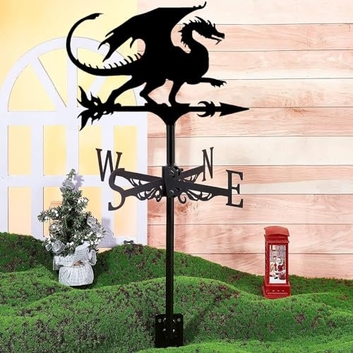 PLHBVDFWE Girouette de vélo en métal Girouette de vélo Girouette de vélo Indicateur de Direction du Vent Girouette pour décoration de Toit de pelouse de Jardin extérieur-A