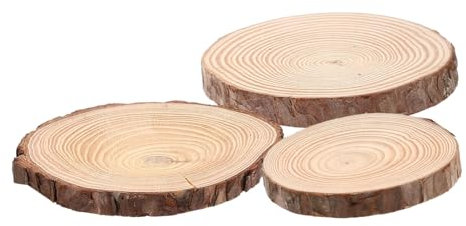 STOBOK 3St Holzspäne naturholz home decor Untersetzer für den Haushalt dekorative Getränkeuntersetzer holzscheiben Bauernuntersetzer für den Couchtisch verdickte Schalenkissen Brown