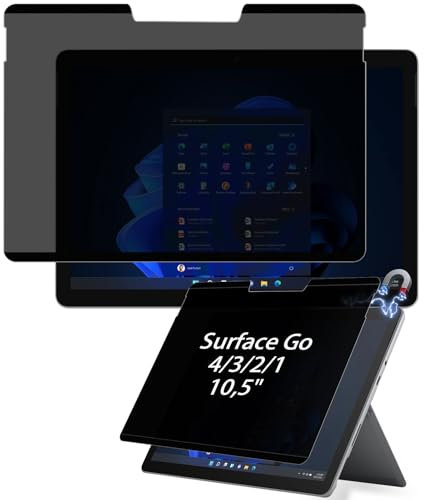 HaruYo Magnétique Filtre de Confidentialité Compatible avec Microsoft Surface Go 4/3 / 2 / Go (2021/2020) 10,5, Amovible Protection Ecran, Film Anti Regard/Filtre Lumière Bleue