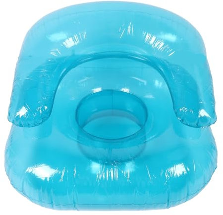Riuulity Transparenter, Ergonomischer Aufblasbarer Sessel, Aufblasbares PVC-Sofa für den Innenbereich, Schlafzimmer, Balkon, Außenbereich, Garten, Pool, Entspannung, Blau, Einfaches