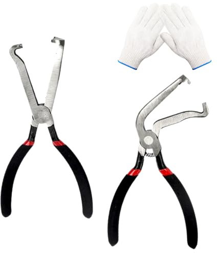 LUFEIS Electrical Disconnect Pliers, 60° Bend and Straight Plier, Connector Pliers for Cars, Spark Plug Plier, Fuel Line Petrol Clip Pipe & Automotive Hose Disconnect Tools for Push Tab Plugs
