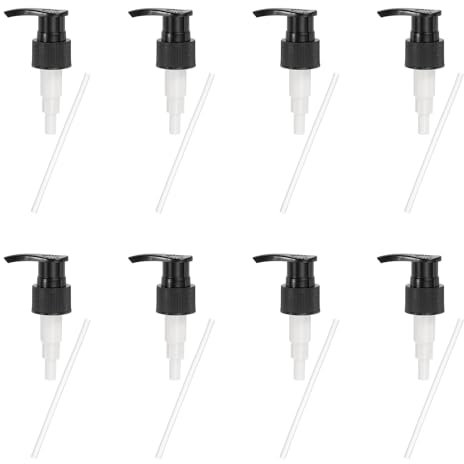 sourcing map 8 Pcs Soap Dispenser Pump Heads Soap Dispensers Top Pumps Replacement Switch Pumphead for Standard 24/410 Neck Size Lotion Shampoo Bottle, Black