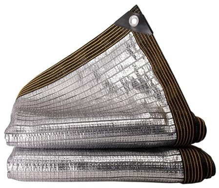 Strapazierfähiges 99 % Sonnenschutztuch, Aluminium-Mesh-Plane für Gewächshaus, Garten, Pergola, Poolabdeckung, Muldenkipper (2 x 8 m)