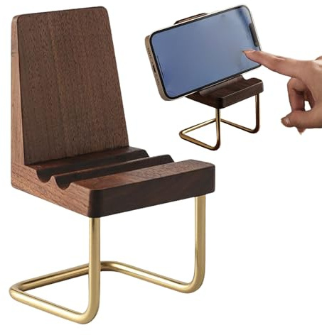 Celuicion Telefonhalterung für den Schreibtisch, Halterung für Stuhl, Tischdekoration aus Holz, verstellbar, für alle Mobiltelefone, Aufnahmen, Studios, Schlafzimmer, Wohnzimmer, Zuhause