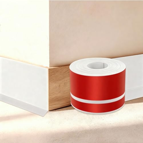 Sockelleiste Selbstklebend 10m - 50×20mm, Flexibel, Ohne Bohren, Weiß | Weichsockelleiste Für Küche, Wohnzimmer, Flur & Bad, Zuschneidbar, Wasserdicht, PVC Sockelleisten Für Mietwohnung