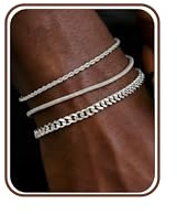 Chriscoco 3Pcs Armband Herren Silber 925 Cuban Link Twist Schlangenkette Männer Armband Armbänder Herren Schmuck Geschenke für Papa Freund Ehemann Sohn 19CM