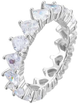 Skcess 18K Weißgold Ring Damen, Damenring Moissanit Weiß Engagement Ring Geschenke für Frauen Größe 60 (19.1)