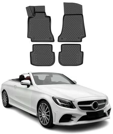 OMAC Fußmatten für Mercedes C Klasse W204 S204 2007-2014 TPE 4X | Gummimatten, Automatten, Allwetter, fahrzeugspezifisches Produkt, Antirutsch, 3D-Passform, wasserdicht
