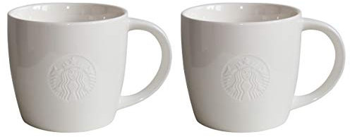 STARBUCKS Grande Fore Here Series Vasos de tallo blanco – 2 – grandes/473 ml (paquete de 2)