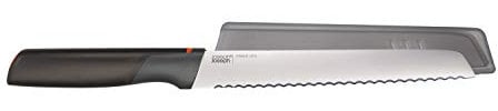 Joseph Joseph 10533 Elevate Coltello da Pane 20,3 cm con poggiacoltello Integrato-Arancio, Acciaio Inossidabile