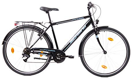 F.lli Schiano Men's Voyager Trekking Bike, Schwarz-Blau, 28 Zoll