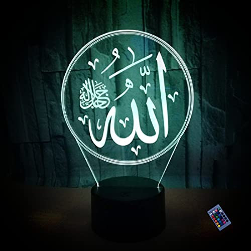 Optische Täuschung 3D Islamische Lampe Nachtlicht 16 Farben Andern Sich Fernbedienung USB-Strom Touch Schalter Dekor Lampe LED Lampe Tisch Kinder Geburtstag Weihnachten Geschenk