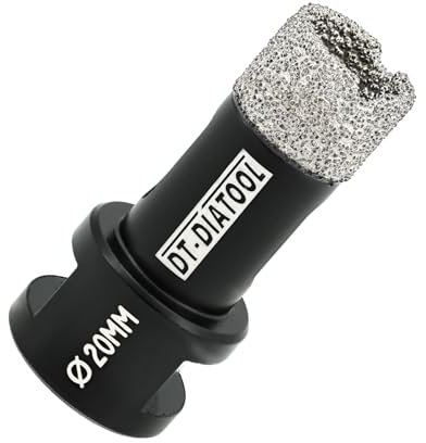 DT-DIATOOL Foret Diamant 20mm Scie Cloche pour Forage à Sec Carrelage Porcelaine Marbre Céramique Granit