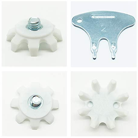 LONGKUN 28 puntas de repuesto para zapatos de golf, tornillo de rosca de metal, tacos de golf de repuesto de rosca métrica de 1/4 para zapatos de golf, tornillos de fácil instalación (blanco)