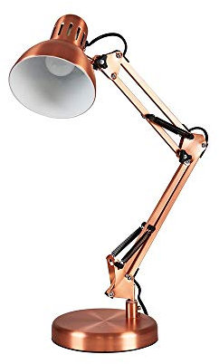 MiniSun | Retro Style Adjustable Brushed Copper Metal Table Lamp | Table Lamps, Home Décor & Improvement Essential | Includes 4W LED Bulb [3000K Warm White]