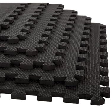 Jardin202 - Esterilla Puzzle para Suelos de Gimnasio y Fitness | Negro | Protección de Goma Espuma, Tatami Puzzle Expandible 4 Unid 60x60