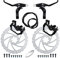 RUJOI Fahrrad-Scheibenbremsen-Kit, Vorder- und Hinterradsattel aus Aluminium, Fahrradbremshebel aus Vollaluminiumlegierung, 180-mm-Bremsscheibe, Mechanischer werkzeugloser Belageinsteller für Rennrad