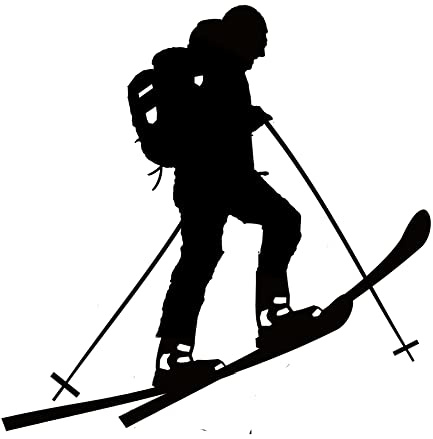 LWEDLW Skitouren-Aufkleber, Schwarz Hochglanz, Bergsteiger, Vinyl, Sport, Sticker