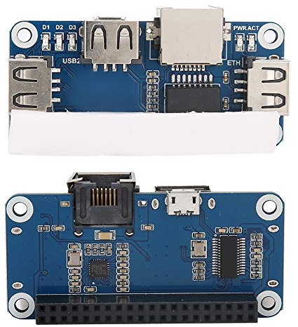 USB-Erweiterungskarte, 3 USB-Anschlüsse Hub Elektronische Komponente Leistungserweiterungskarte für Zero W / 4B, USB 2.0/1.1 USB HUB-Erweiterungskarte(Blau)