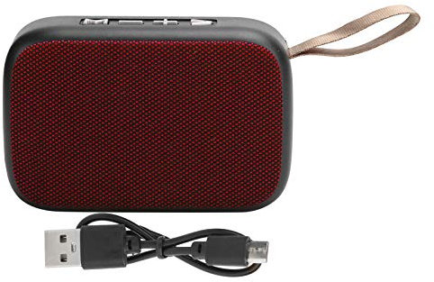 ASHATA Mini Altavoces Bluetooth, Mini Sonido USB Portátil Estéreo Inalámbrico con Radio FM, Subwoofer para Ducha, Habitación, Bicicleta, Coche(Rojo)