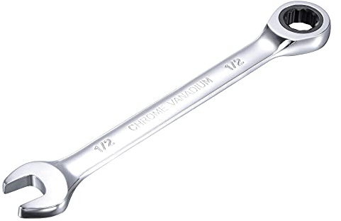 sourcing map 1/2 Inch Ratcheting Combination Wrench SAE 72 Teeth 12 Point Ratchet Box Ended Spanner Tools, Cr-V