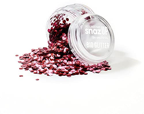 Snazaroo Bio Glitter - Pintura facial y corporal biodegradable, color rojo, 3 g