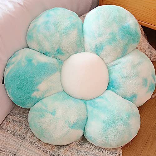 Morbuy Plüsch Kissen Blumenform Sitzkissen Stuhlkissen, Kopfkissen Sitzpolster Sofakissen Stuhl Kissen, Weiche Flauschige Verdickte Bodenkissen Kinderzimmer Dekor (50x50cm,Blau)