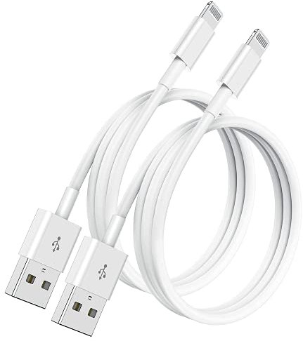 [2 Pack] 2m Câble Chargeur iPhone certifiés MFi Apple, Cordon de câble Apple Lightning vers USB 2 mètres pour iPhone 14/13/12/11/11 Pro/11 Pro Max/X/XS Max/8/7/6/5/iPad