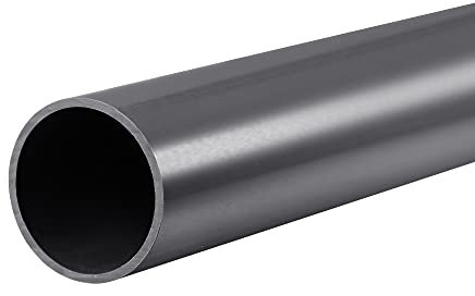 sourcing map PVC Rigid Tube Round Pipe Hardware Tubing 45mm ID 50mm OD 0.35m Dark Grey High Impact for Water Pipe,Crafts