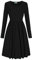 Mustwearit New Womens Ladies Frankie Smock Swing Skater Dress Ladies Flared Ruched Gathered Waist Dress UK 8-26 Black