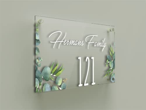 OOCLAS Placa de señal, placa de identificación personalizada de 10 mm de grosor, placa de identificación acrílica cristalina cortada con láser en 12 x 6 pulgadas