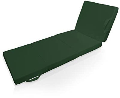 Home-Vision Klappmatratze, Gästematratze, 4-teilige Faltmatratze, Faltbare Matratze Reisebett Tragbares Gästebett & Campingbett Kollektion Kier (Z Dunkelgrün, 195x70x8cm, 1 Stück)