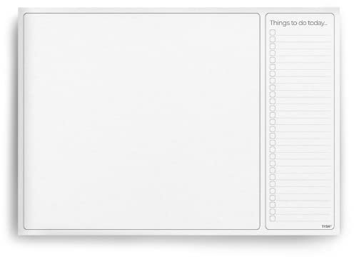 A3 Desk Pad with to Do List - 50 Sheets - 100gsm Premium Paper, glued and Mounted on Strong Cardboard Back (Charcoal)