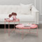WOMO-DESIGN Table Basse Set 2 Pièces Ø43x45 + Ø75x35 cm Ronde, Cuivre, en Métal/Verre, Pièces Uniques, Modernes, Tables avec Plateau en Verre/Structure Métallique, Tables Gigognes d'Appoint de Salon