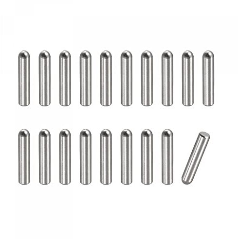 sourcing map 20 perni per tasselli da 2,2 x 8 mm, in acciaio inox 304, con testa rotonda piatta, smussati, perni per letti a castello, mensole, supporti per mensole