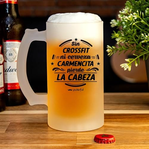 Puterful - Jarra de Cerveza Personalizada - Regalo original personalizado - Mantiene el frío - Apta para congelador - 500 ML
