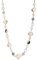 FULU AUTUMN Collana da Donna in Argento con Perline Lunghe Collana di Metallo Bohémien Conchiglia Donna Regali Compleanno(Bianco)