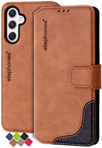 elephones Handyhülle für Samsung Galaxy A54 5G Hülle Klappbar mit RFID-Schutz Schutzhülle Wallet Case Klapphülle PU Leder Kompatibel mit Samsung A54 5G - Braun