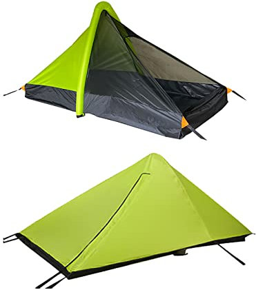 Aufblasbares Zelt, 1–2 Personen ultraleichte Doppelschicht-Rucksackzelte für Camping, Nicht erforderlich Zeltstange in Sekunden aufgebaut für Wandern, Outdoor-Camp, Strand (Grün)