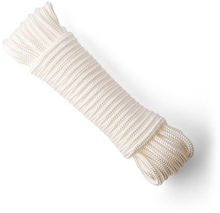 SNURO Nylon Seil (10mm, 20M, weiß) - Paracord Schnurr mit starkem Nylon Material - Reißfeste Paracord Schnur - reissfest & leicht - Bruchkraft 1703 kg
