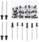 Gueenky 120 Pezzi Rivetti Neri Alluminio, 2,4/3/3,2/4 mm Rivetti pop Rivetti Ciechi, 6 Dimensioni Set di Rivetti a Strappo Neri per Metallo Legno Plastica, con Scatola di Immagazzinaggio