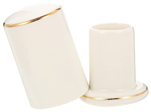 Cabilock Zahnstocherdose Aus Keramik Zahnstocherspender Spender Für Zahnstocherhalter Tägliche Versorgung Behälter Mit Deckel Staubdichter Zahnstocherbehälter Weiß Gewidmet Tee Baum