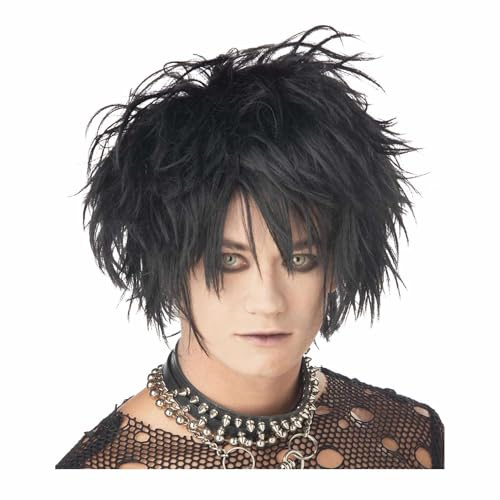 CALIFORNIA COSTUMES Gothic Crow Perücke - Schwarz, Lockig - Polyester - Einheitsgröße - Perücke