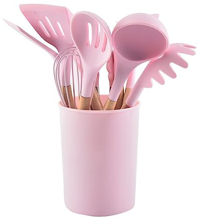 JCAKES Set di pentole Pentole in Silicone Gadget per la Cucina Domestica Set di pentole da 12 Pezzi con Supporto Padella Antiaderente