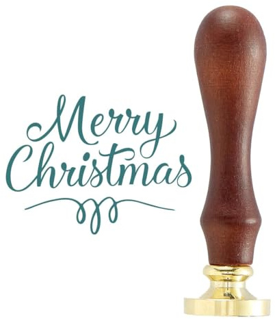 Spellbinders Merry Christmas Oval Wax Seal Stamp from the Sealed for Christmas Collection