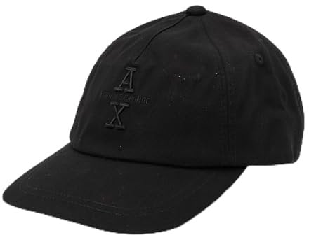Armani Exchange Men's, The Grid, Embossed Logo, Sustainable Baseball Cap, Black, One Size