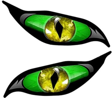 Adesivi per coppia di occhi, adesivi per gli occhi, occhi di Evil Eyes con drone in vinile iris, moto, casco, adesivo riflettente, copertura per specchio con occhi spaventosi