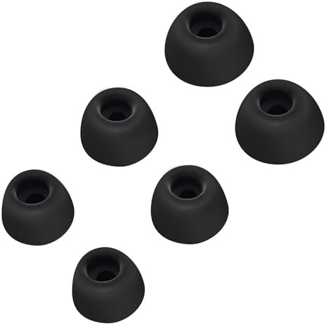 Chofit Ear Caps Compatible with soundcore by Anker P20i/R50i Eartips, Soft Silicone Replacement Earbuds Cushions Tip Covers, 3 Sizes 3 Pairs (Black)