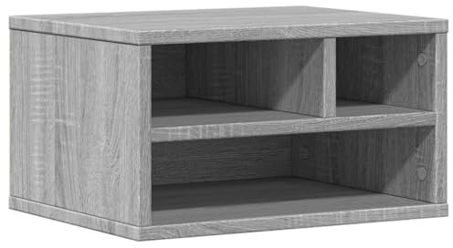 vidaXL Druckerständer, Druckertisch mit Stauraum, Druckerregal für Büro Arbeitszimmer, Druckerhalter Beistelltisch, Grau Sonoma Holzwerkstoff